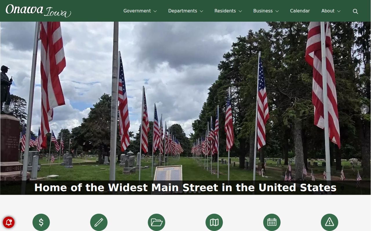 Official Onawa city website with county Sheriff navigation